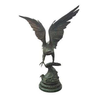 Jules Moigniez, Eagle Sculpture with Open Wings, 1980s, Bronze-TCS-1742838