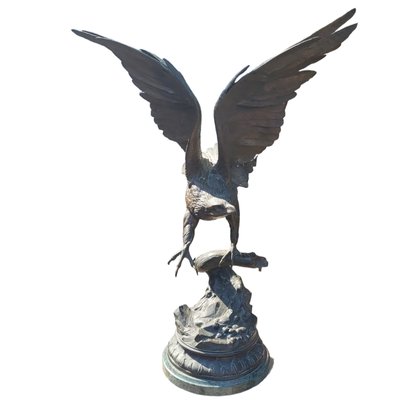 Jules Moigniez, Eagle Sculpture with Open Wings, 1980s, Bronze-TCS-1742838