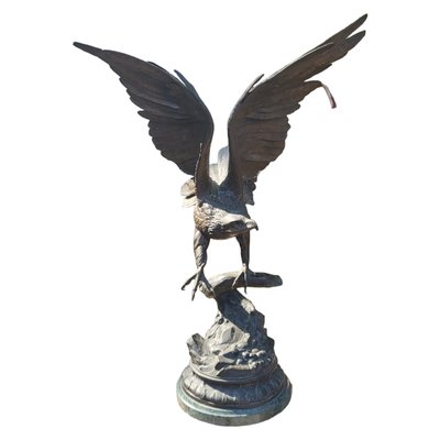 Jules Moigniez, Eagle Sculpture with Open Wings, 1980s, Bronze-TCS-1742838