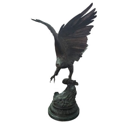 Jules Moigniez, Eagle Sculpture with Open Wings, 1980s, Bronze-TCS-1742838