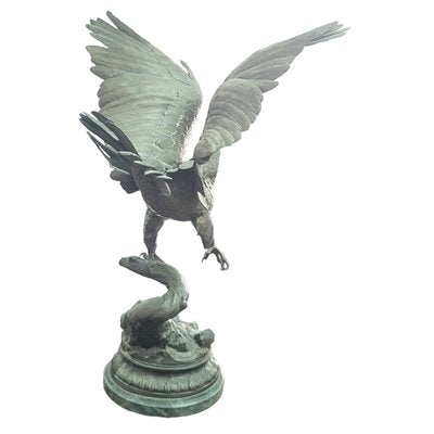 Jules Moigniez, Eagle Sculpture with Open Wings, 1980s, Bronze-TCS-1742838