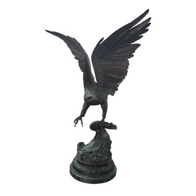 Jules Moigniez, Eagle Sculpture with Open Wings, 1980s, Bronze-TCS-1742838