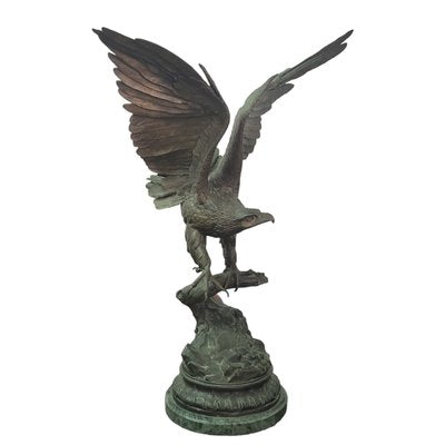 Jules Moigniez, Eagle Sculpture with Open Wings, 1980s, Bronze-TCS-1742838