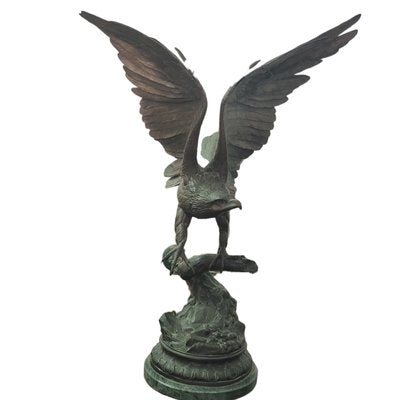 Jules Moigniez, Eagle Sculpture with Open Wings, 1980s, Bronze-TCS-1742838