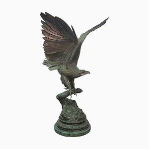 Jules Moigniez, Eagle Sculpture with Open Wings, 1980s, Bronze-TCS-1742838