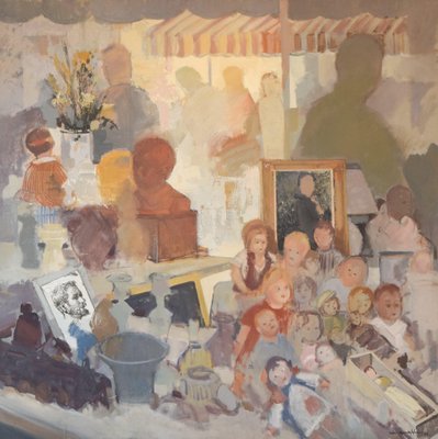 Julio Garcia Iglesias, Market, 1993, Oil on Canvas, Framed-AOI-1106758