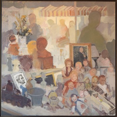 Julio Garcia Iglesias, Market, 1993, Oil on Canvas, Framed-AOI-1106758