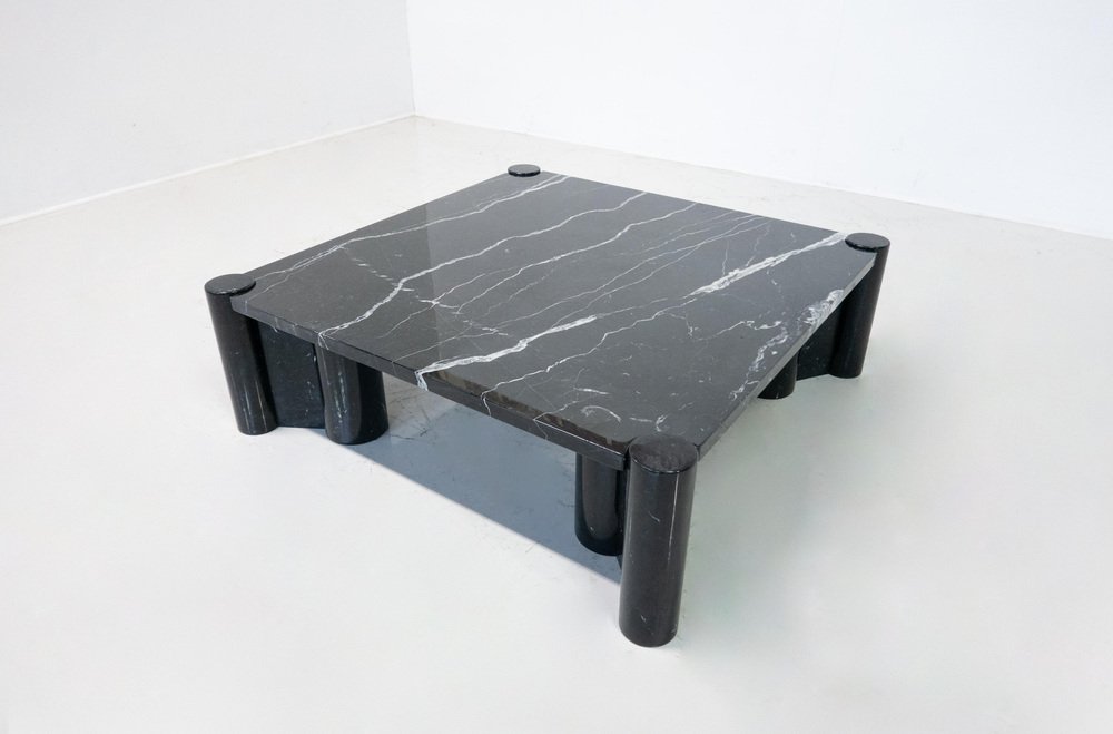 Jumbo Coffee Table in Black Marble attributed to Gae Aulenti for Knoll Inc., 1960s