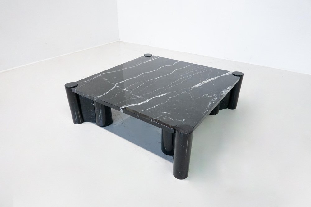 Jumbo Coffee Table in Black Marble attributed to Gae Aulenti for Knoll Inc., 1960s