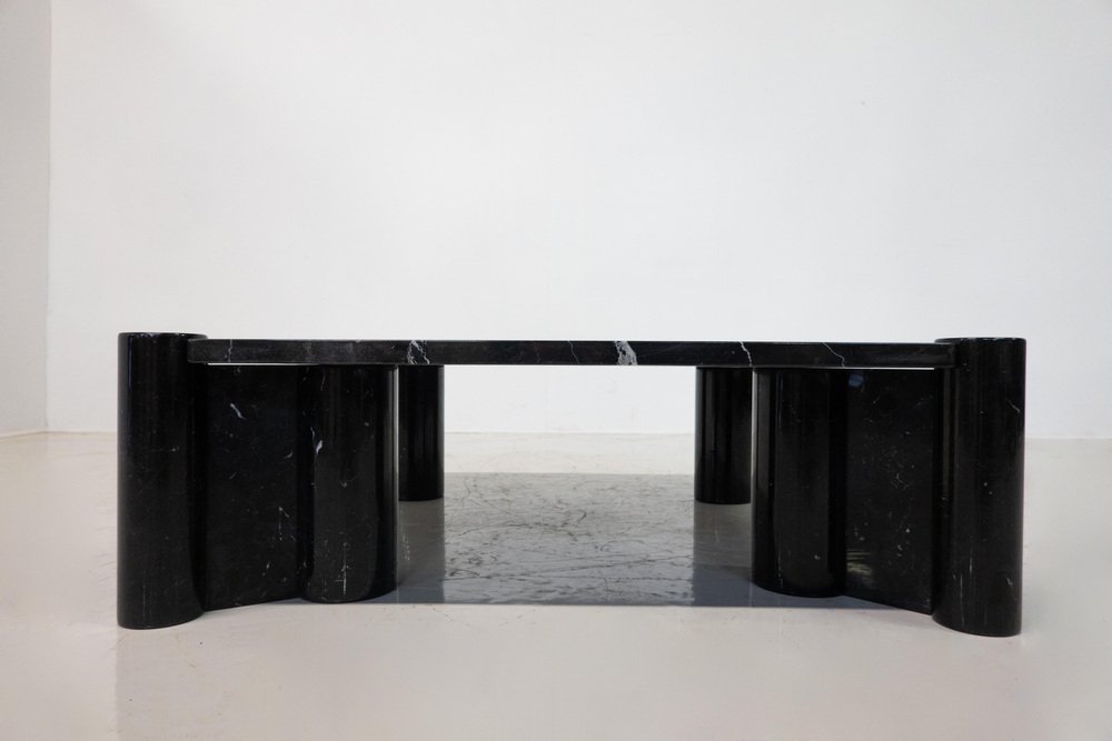 Jumbo Coffee Table in Black Marble attributed to Gae Aulenti for Knoll Inc., 1960s