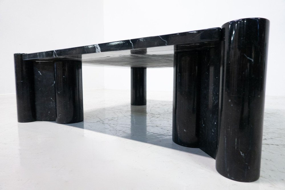 Jumbo Coffee Table in Black Marble attributed to Gae Aulenti for Knoll Inc., 1960s