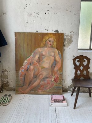 Junod, Oil Painting, Nude Woman, 1950s-LCU-894444