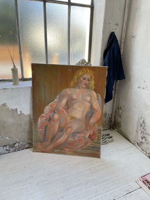 Junod, Oil Painting, Nude Woman, 1950s-LCU-894444