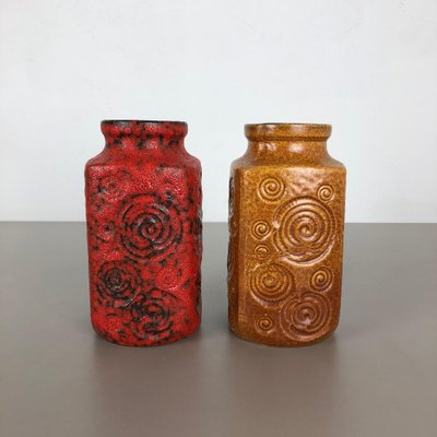 Jura 282-20 Pottery Fat Lava Vases from Scheurich, Germany 1970s, Set of 2-QZ-1052944