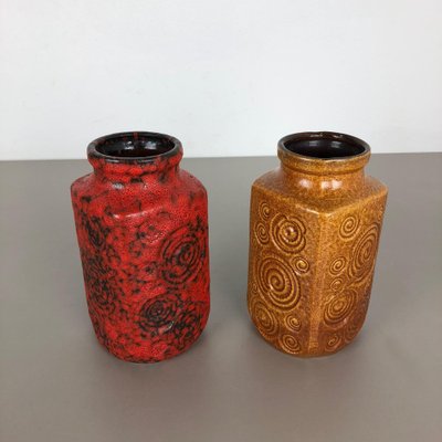 Jura 282-20 Pottery Fat Lava Vases from Scheurich, Germany 1970s, Set of 2-QZ-1052944