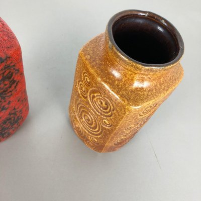 Jura 282-20 Pottery Fat Lava Vases from Scheurich, Germany 1970s, Set of 2-QZ-1052944