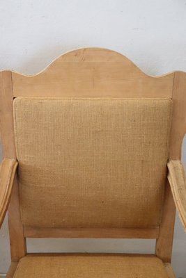 Jute and Poplar Wood Armchairs, 1930s, Set of 2-DCO-1360199