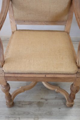 Jute and Poplar Wood Armchairs, 1930s, Set of 2-DCO-1360199