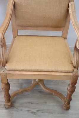 Jute and Poplar Wood Armchairs, 1930s, Set of 2-DCO-1360199