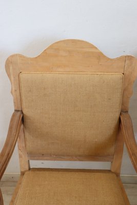 Jute and Poplar Wood Armchairs, 1930s, Set of 2-DCO-1360199