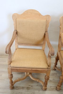 Jute and Poplar Wood Armchairs, 1930s, Set of 2-DCO-1360199