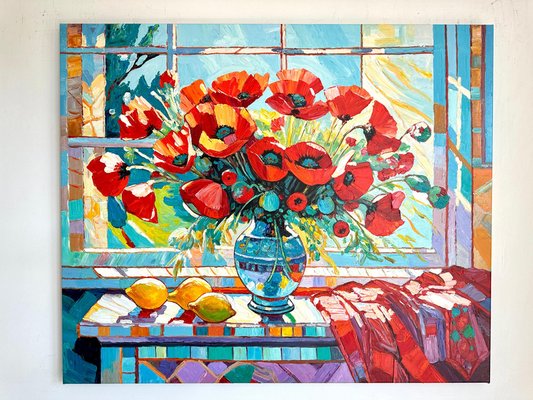 K. Husslein, Dancing Poppies, Oil on Canvas-MDB-2026498