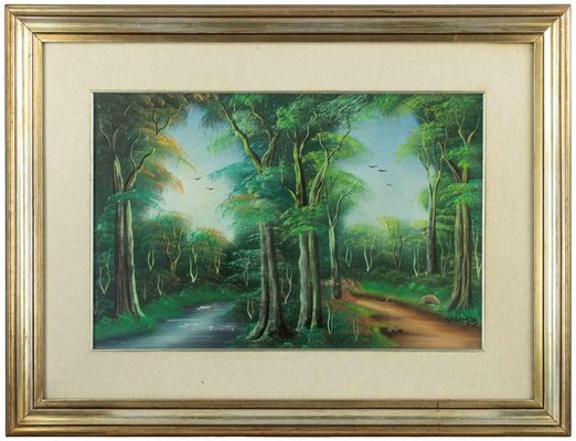 Kabemba Situna WA, Exotic Landscape, Oil on Canvas, 1970s-ZCI-2029839