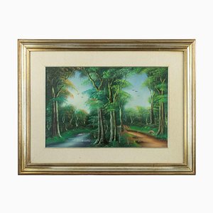 Kabemba Situna WA, Exotic Landscape, Oil on Canvas, 1970s-ZCI-2029839