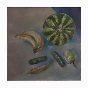 Kamsar Ohanyan, Green Nature Morte, 2021, Oil on Canvas-CHG-2031148