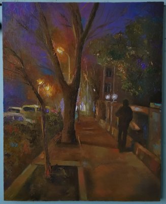 Kamsar Ohanyan, Night in Yerevan, 2021, Oil on Canvas-CHG-1231577