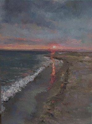 Kamsar Ohanyan, Sunset on the Beach, 2023, Oil on Canvas-CHG-2031069