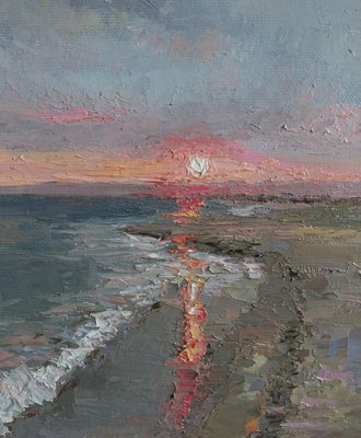 Kamsar Ohanyan, Sunset on the Beach, 2023, Oil on Canvas-CHG-2031069