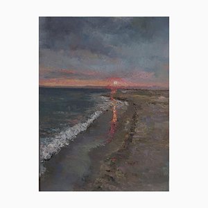 Kamsar Ohanyan, Sunset on the Beach, 2023, Oil on Canvas-CHG-2031069