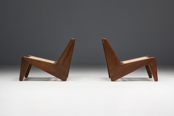 Kangaroo Chairs PJ-SI-59 by Pierre Jeanneret, India, 1950s-GW-2032207