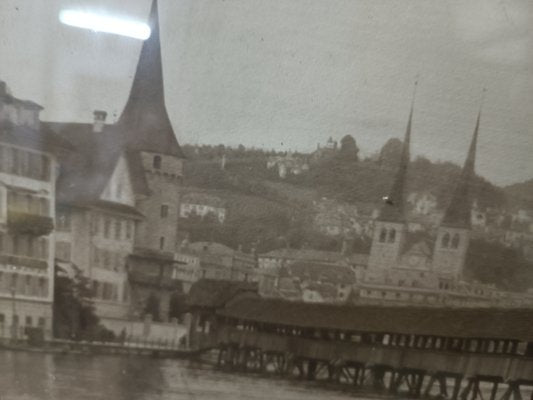 Kapellbrücke, Lucerne, Switzerland, 1900, Photograph, Framed-ZVO-1816881