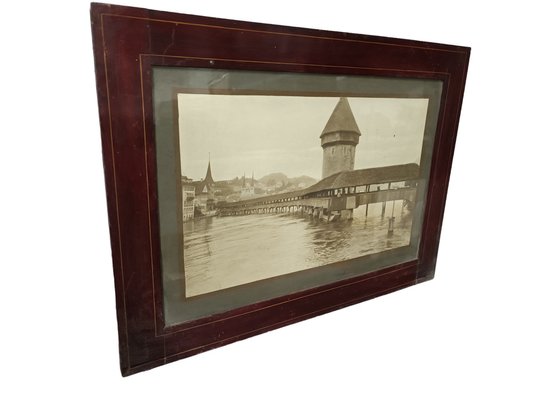 Kapellbrücke, Lucerne, Switzerland, 1900, Photograph, Framed-ZVO-1816881