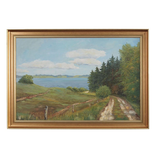 Karin Hermansen, The Road to the Lake, 1980s, Oil on Canvas, Framed