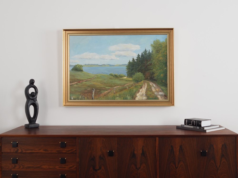 Karin Hermansen, The Road to the Lake, 1980s, Oil on Canvas, Framed