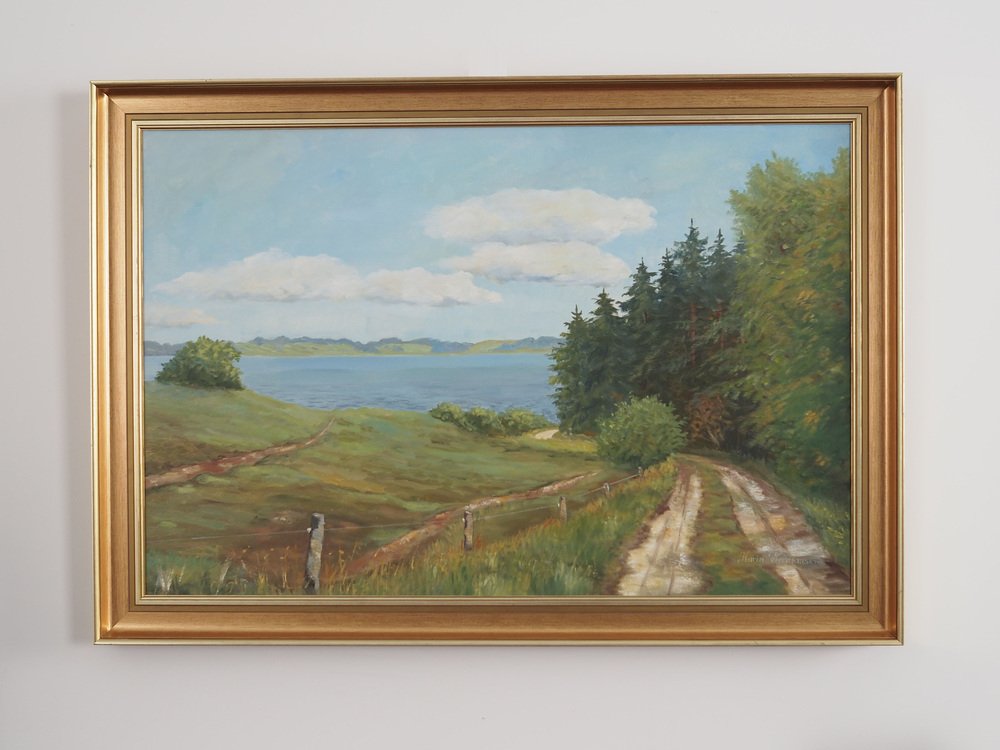 Karin Hermansen, The Road to the Lake, 1980s, Oil on Canvas, Framed