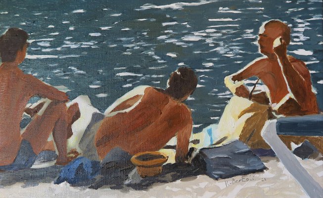 Karine Bartoli, Beach 3 Personnages, 2023, Oil on Canvas-CHG-2025799