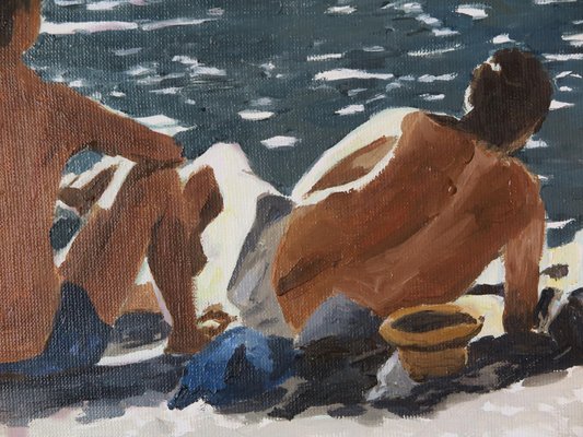 Karine Bartoli, Beach 3 Personnages, 2023, Oil on Canvas-CHG-2025799