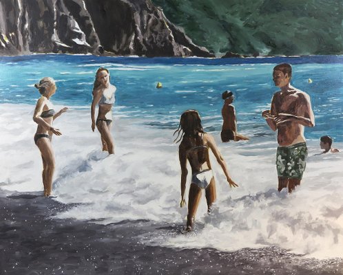 Karine Bartoli, Plage de Bussaghlia, 2024, Oil on Canvas-CHG-2037505