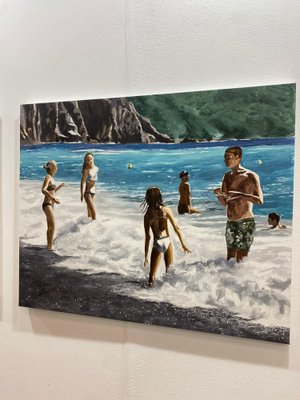 Karine Bartoli, Plage de Bussaghlia, 2024, Oil on Canvas-CHG-2037505