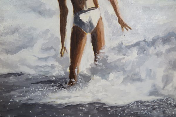 Karine Bartoli, Plage de Bussaghlia, 2024, Oil on Canvas-CHG-2037505