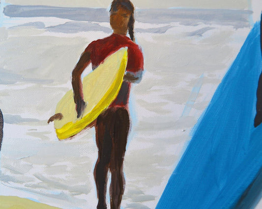 Karine Bartoli, Surfers 02, 2019, Oil on Canvas