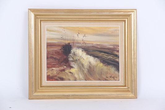 Karl A. Wolf, Composition, 1980s, Oil on Canvas, Framed