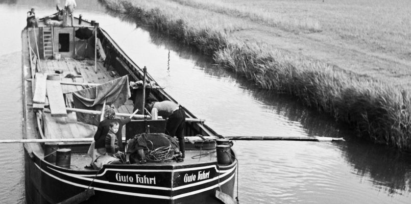 Karl Heinrich Lämmel, Freight Ship on River Altmuehl at Altmuehltal Valley, Germany, 1937, Photograph-DYV-1073495