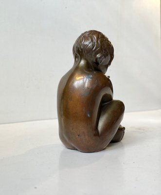 Karl Josef Hoffman Bronze Sculpture Baby Boy and Fish, 1950s-LCR-1309524