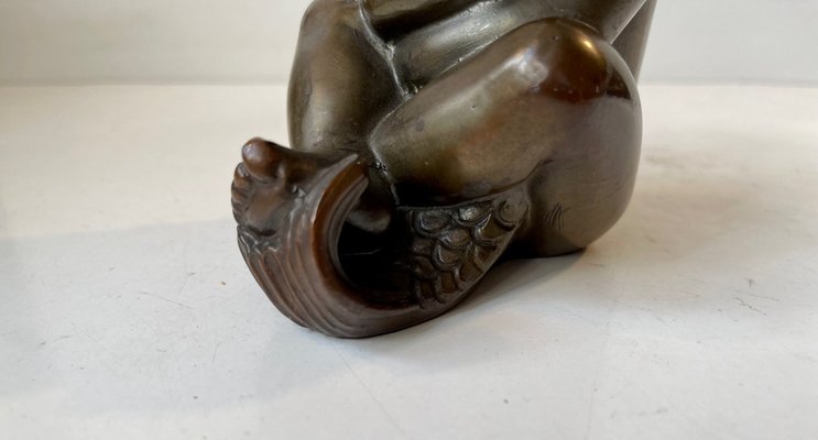 Karl Josef Hoffman Bronze Sculpture Baby Boy and Fish, 1950s-LCR-1309524