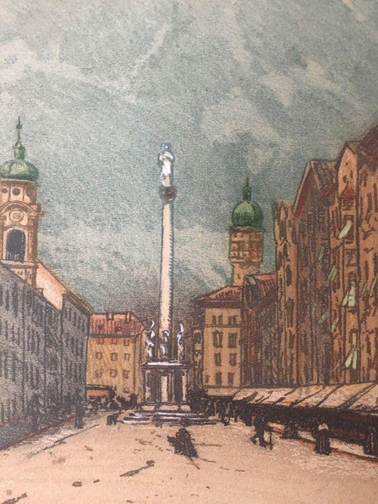 Karl Schmidt-Wolfra, 1891-1971, Annasäule, Lithograph